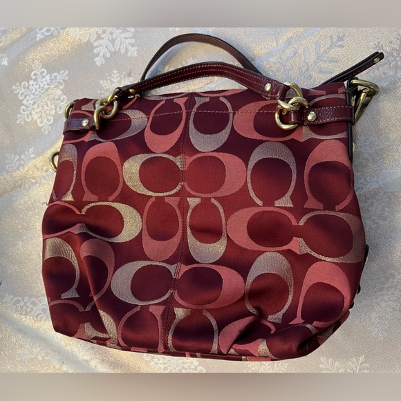 Coach Brooke red and gold shoulder bag - Picture 2 of 14
